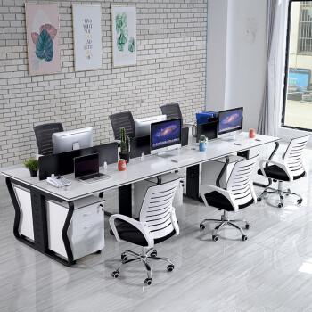 黎富 職員辦公桌椅組合現(xiàn)代簡約辦公家具財(cái)務(wù)桌員工工位屏風(fēng)卡位電腦桌椅 配套活動(dòng)柜 不單獨(dú)發(fā)貨 不含椅子